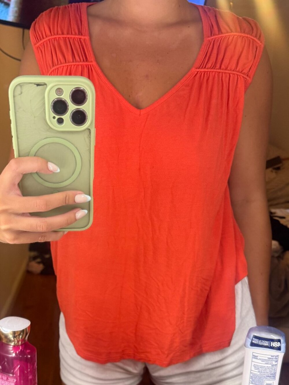Coral Off Shoulder Blouse | Flowy Summer Top medium